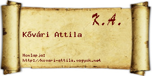 Kővári Attila névjegykártya